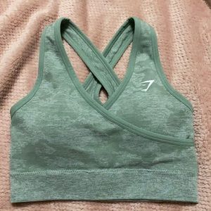 GYMSHARK army green XS sports bra